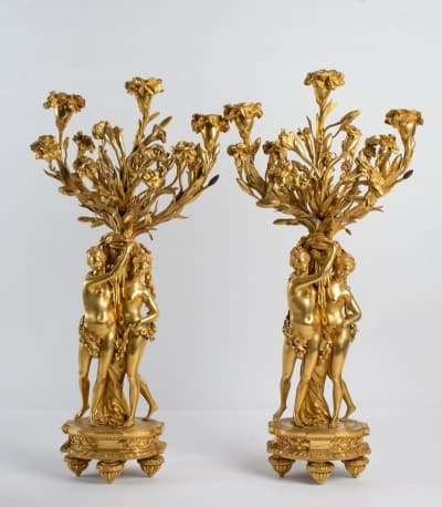 Paire de candélabres style Louis XVI 19e siècle|||||||||||