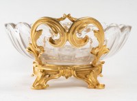 Coupe centre de table en cristal de Baccarat monture en bronze dorée
