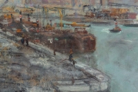 Serge Belloni « Le peintre de Paris » - Les Quais de Seine à Paris vers 1960 huile sur toile