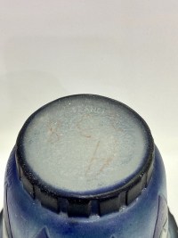 Vase &quot;Palmettes&quot; pâte de verre bleue, turquoise et blanche de Gabriel ARGY-ROUSSEAU