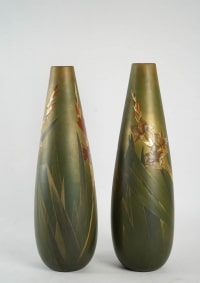 Clément Massier (1845 - 1917 ) - Grande paire de vases en céramique, art nouveau.