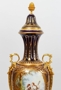 Importante Paire de Vases en Porcelaine de Sèvres, XIXème siècle