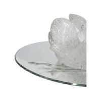 Cristal Lalique : Cygne &quot;Tête baissée&quot; en cristal incolore