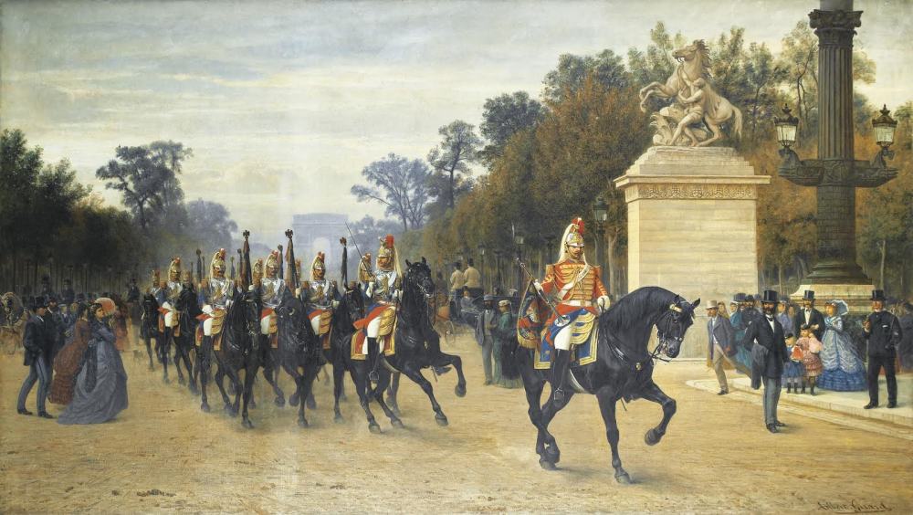 PAUL-ALBERT GIRARD (1839-1920) - Tableau Le peloton des étendards des cent-gardes