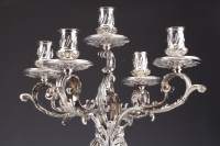 Merite - Paire de candélabres zoomorphe en argent massif XIXe siècle