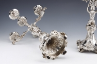 Merite - Pair of zoomorphic sterling silver candelabras 19th century