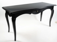 1970 Table Console laque cirée noire  &quot;Palace Le Lotti&quot;.