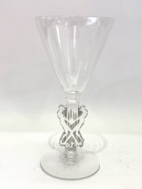 Service &quot;Strasbourg&quot; verre blanc patiné gris de René LALIQUE - 18 pièces