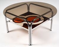 Table basse en carreaux de céramique et dessus en verre, 1970