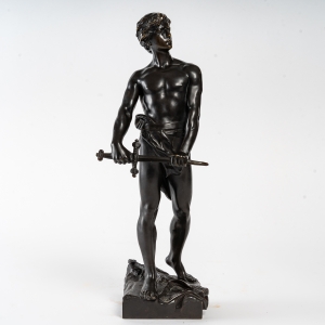 Bronze d&#039;un homme avec son épée du XIXème siècle||||||||||