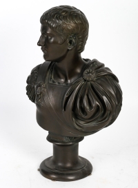 Buste Jules César en bronze, XIXème siècle