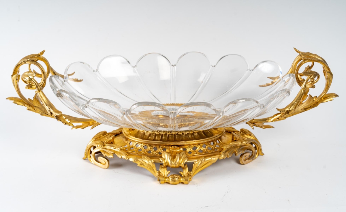 Coupe en Cristal de Baccarat et Bronze doré, XIXème siècle|||||||