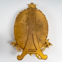 Miroir en bronze émaillé, signé Barbedienne, XIXème siècle