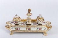 Encrier en porcelaine de Meissen 19e Napoléon III