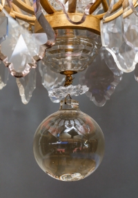 Grand lustre en cristal et bronze, circa 1880