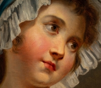 D’après Jean-Baptiste Greuze Jeune fille à la Coiffe huile sur toile vers 1850-1880
