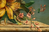 Bouquet de Fleurs sur un Entablement en Pierre huile sur panneau vers vers 1880-1890