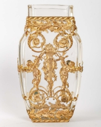 Ensemble en cristal et ornementation en bronze doré fin XIXème siècle