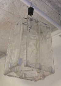 1950′ Paire de Lustres Venini en Forme de Cage Cristal de Murano