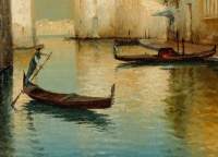 Alphonse Lecoz Les Canaux de Venise huile sur toile vers 1890-1900