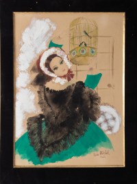 Aquarelle, Belle Epoque, 1900-1920, Signée Renée Michèle, Paris