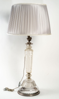 Une lampe en cristal et argent massif fin XIXème siècle