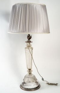 Une lampe en cristal et argent massif fin XIXème siècle