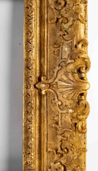 Très Beau Cadre En Bois Sculpté Doré d&#039;époque Louis XIV - Régence