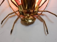 1970’Applique Eclairante A la Cigale en Bronze Doré et Agates Style Duval Brasseur Ou Isabelle Faure 25 X 35 cm