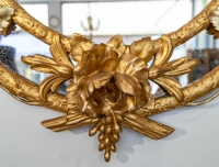 Miroir ovale en bois et stuc doré à double teinte, Napoléon III