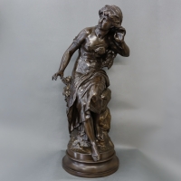 Sculpture - &quot;La Vague&quot; , Mathurin Moreau (1822-1912) - Bronze
