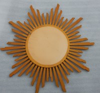1950/70 ‘ Miroir soleil Convexe, Bois Doré Diamètre 68 cm