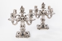Ed. TETARD - Important pair of nineteenth silver candelabra