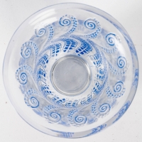 Vase &quot;Méduse&quot; verre blanc patiné bleu de René LALIQUE
