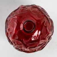 Vase &quot;Ronces&quot; verre rouge double couche de René LALIQUE