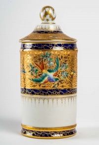 Pot couvert à motifs d&#039;oiseaux, Le Tallec, XXème siècle