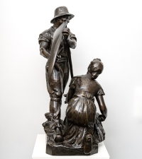 Sculpture - Couple De Faucheurs , Henri - Louis Levasseur (1853-1934) - Bronze