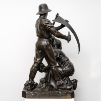 Sculpture - Couple De Faucheurs , Henri - Louis Levasseur (1853-1934) - Bronze