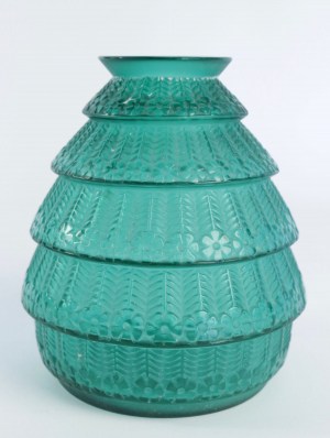 René lalique Vase &quot;Ferrière&quot; teinté Vert