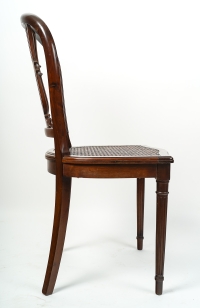 Chaise de bureau en acajou et cannage du XIXème siècle