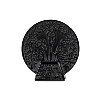 René Lalique : 1912 “Cornflowers” stamp in black tinted glass