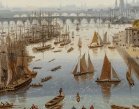 Charles-Euphrasie Kuwasseg (1833-1904) Vue du Port et de la tour de Londres vers 1855