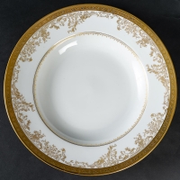 Service de Table en Porcelaine de Luxe | Collection Diplomate Haviland | Blanc et Or | Ensemble pour 12 personnes - 53 Pièces