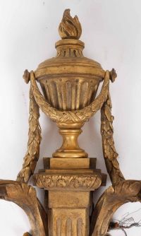 Paire d&#039;Appliques en Bronze Ciselé et Doré Époque Napoléon III d&#039;après Jean-Charles Delafosse (1734-1791)