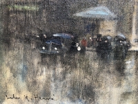 HERVE Jules Tableau Impressionniste 20è Paris Porte St Martin Grands Boulevards Huile sur toile Signée