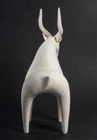 Sculpture en grès blanc &quot;la gazelle&quot;