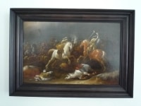 Choc de cavalerie par Jan Jacobsz Van Der Stoff. Ecole hollandaise XVIIème.