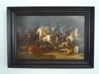 Choc de cavalerie par Jan Jacobsz Van Der Stoff. Ecole hollandaise XVIIème.