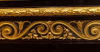 Rare Buffet vitrine en bois d&#039;acajou et bronze doré, style Henry Dasson, XIXème siècle
