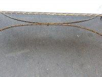 1950/70&#039; Table Basse en Bronze Doré Décor Palmier Maison Charles 112 X 47 cm Double Montant
